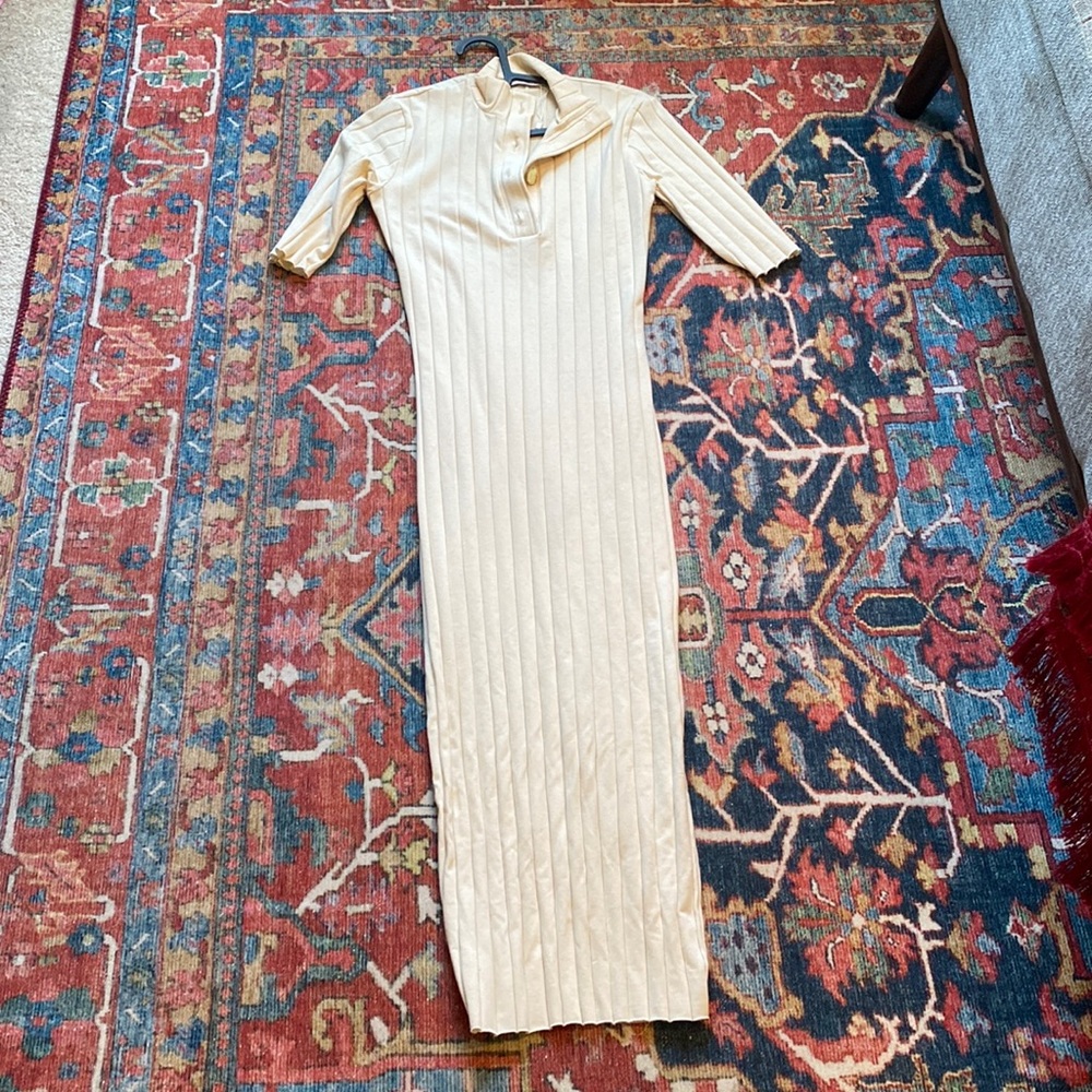 Zara cream midi dress